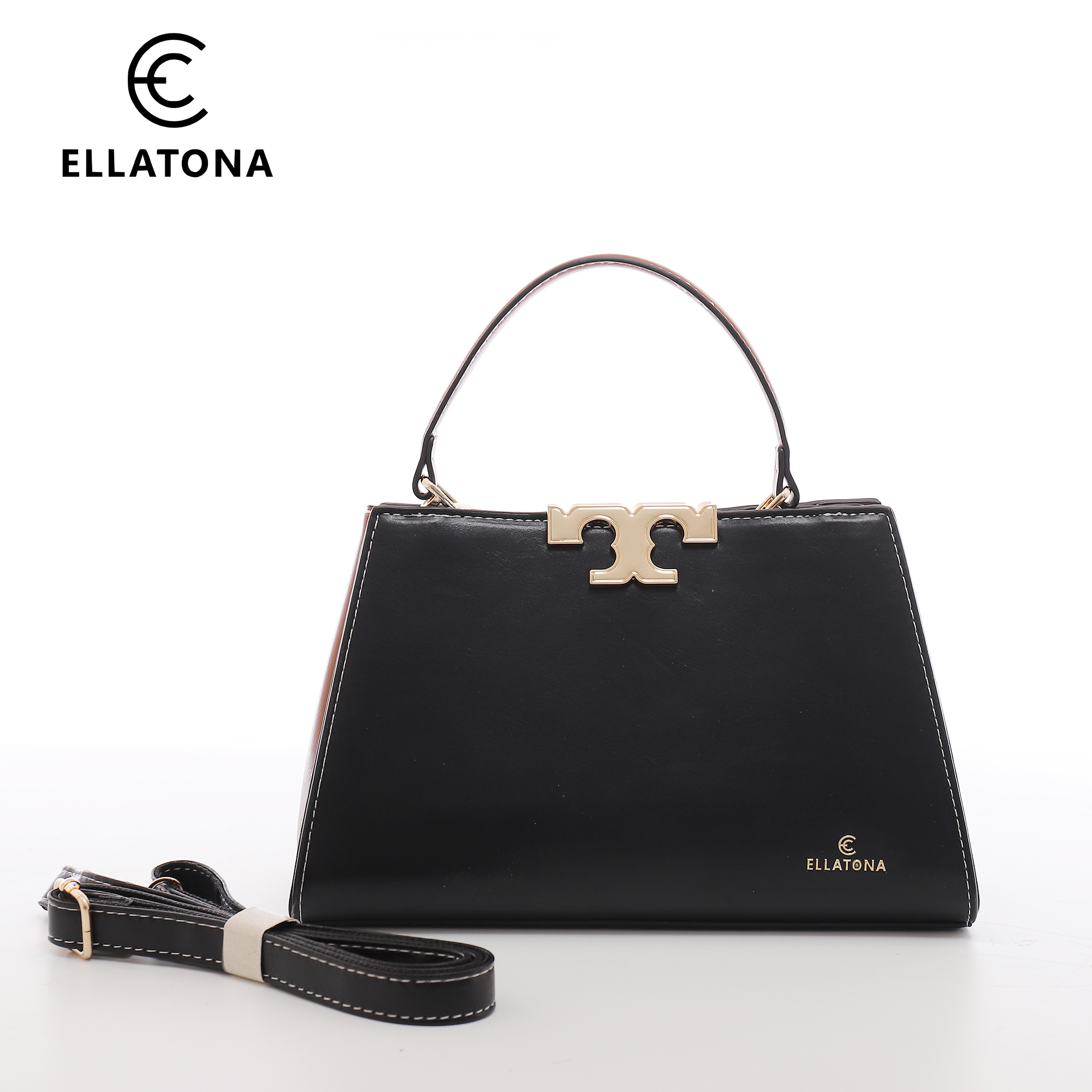 PU Leather Satchel with Detachable Strap