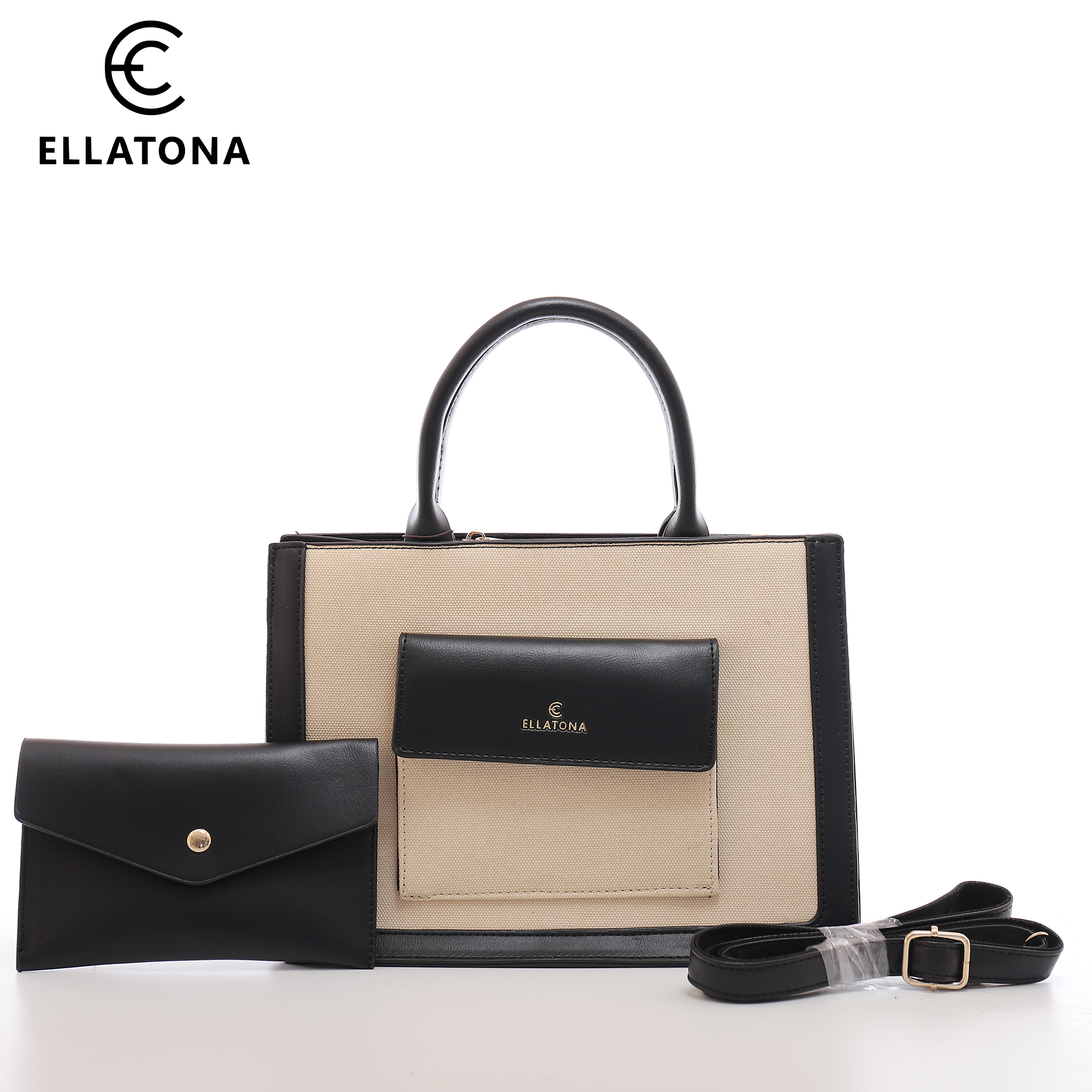 Tote Handbag, Wallet, and Detachable Shoulder Strap