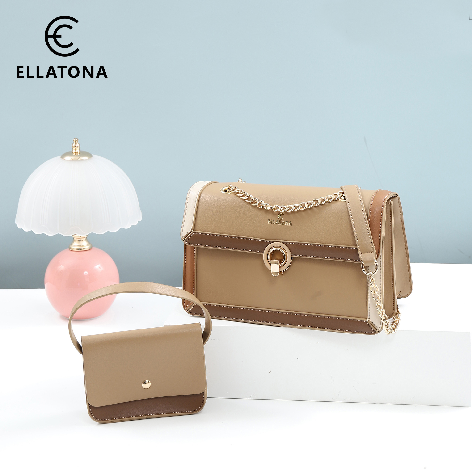 Top Handle Bag and Mini Pouch