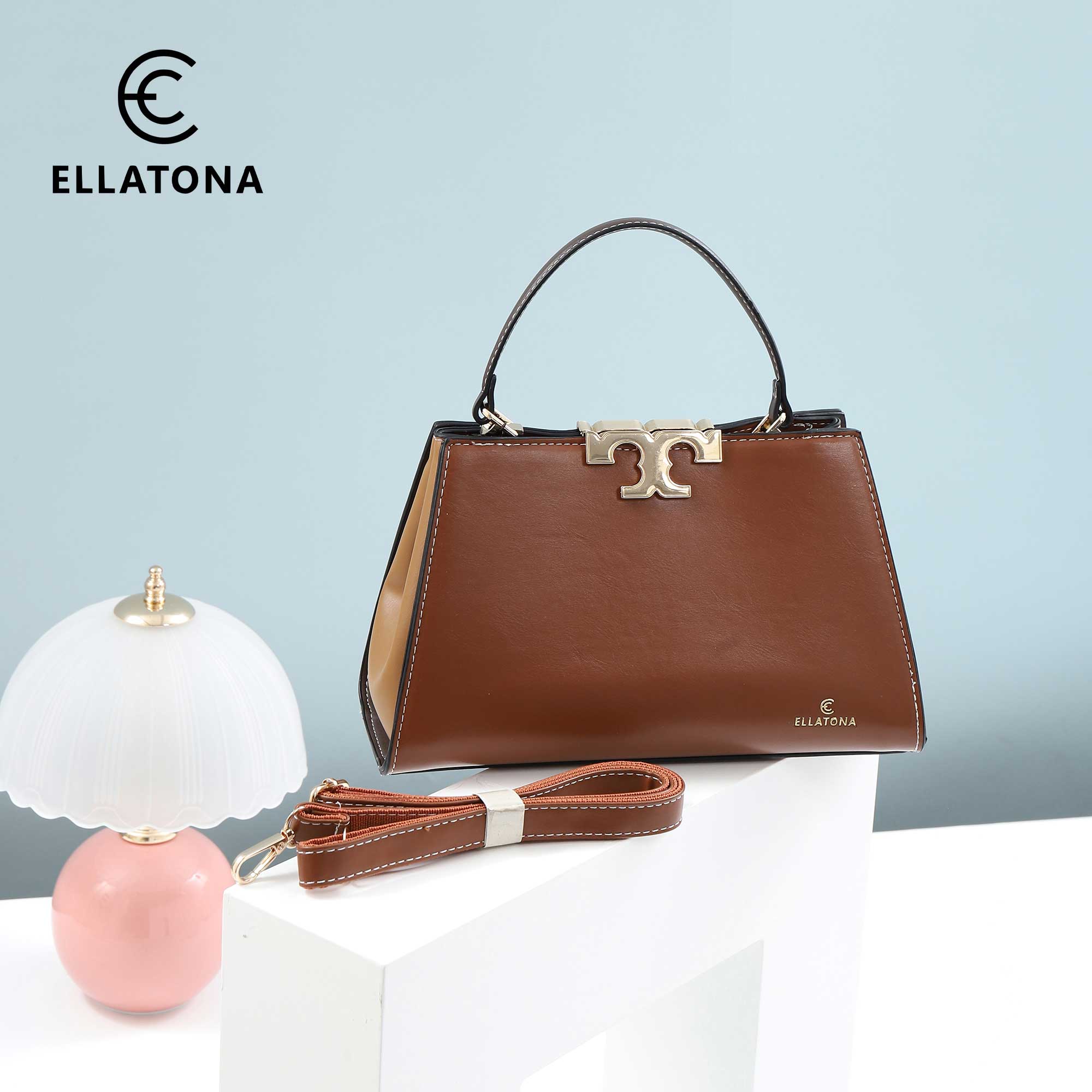 PU Leather Satchel with Detachable Strap - Image 8