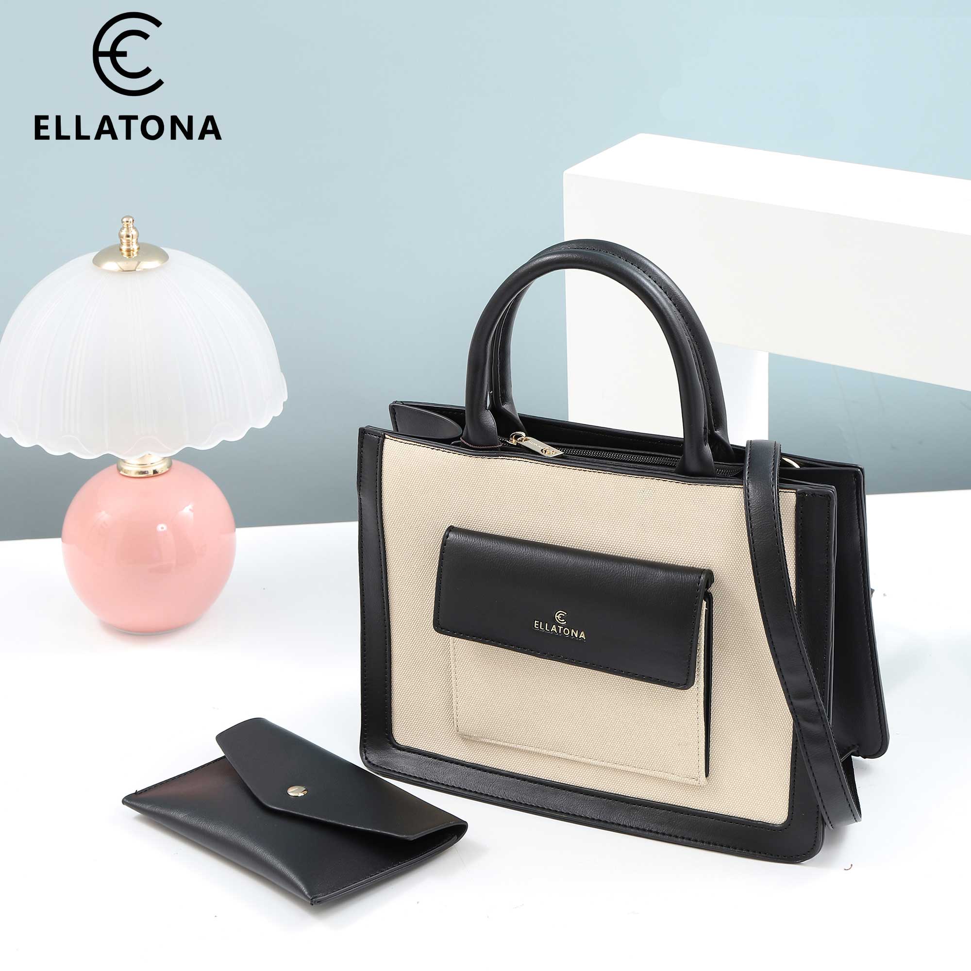 Tote Handbag, Wallet, and Detachable Shoulder Strap